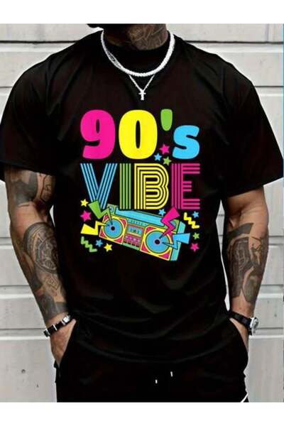 9TAY 100% Cotton 90's Vibe Retro 1990s 90s Style Party Outfit Men Women Short...