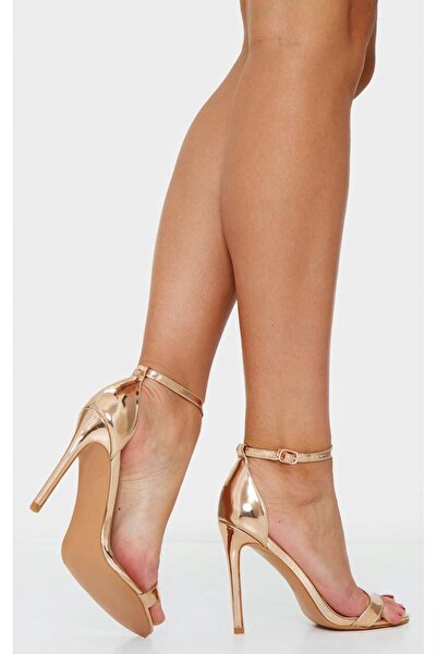 NO BRAND Prettylittlething 38 Sandale aurii clasice cu toc stiletto și curea ...