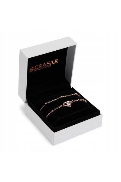 NO BRAND Serasar, Brățară de gleznă din argint 925 Sterling, model  "Inimă ",...