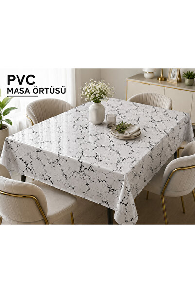 Melisa tekstil Mermer Desenli PVC Masa Örtüsü 140x180 cm