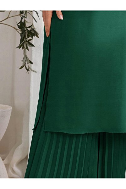 NO BRAND Rochie Tunică Verde Simplă Shein 48