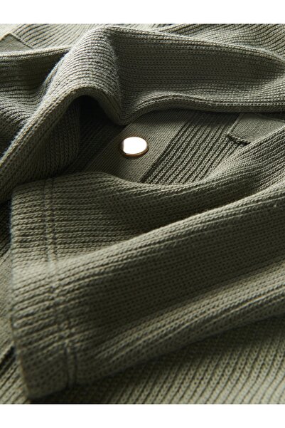 NO BRAND Cardigan verde cu nasturi, tricotat, clasic, scurt, Reserve XS