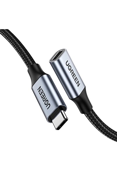 Ugreen US372 USB-C Male to Female Extender Cable 100W 10Gbps 1m Gray