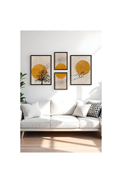 OEM Set de 4 tablouri decorative din MDF/lemn masiv, 2x30x40 cm + 2x50x70 cm,...