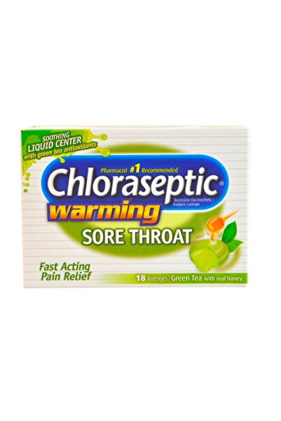 chloraseptic Warming Green Tea Lozenges, 18 Tablets