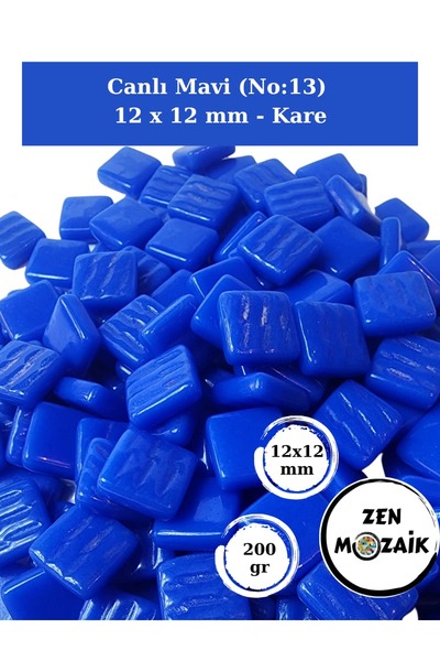 Zen Mozaik Sanatsal Mozaik Çalışmalarınız Için 12X12 Mm - Kare Cam Mozaik Taşı