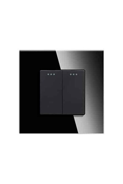 Z-Tools Întrerupător mecanic dublu, montaj încastrat, negru / LXD-MP004GF-B