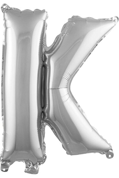 Yıldızan Letter K 16 Inch Silver Color Foil Balloon 36 cm (Silver) 931845
