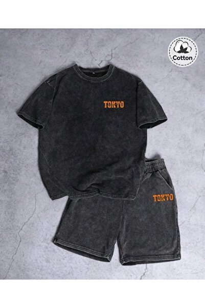 LAND MODA Rkek Street Fashion Racing T-Shirt and Shorts Set, Lightweight Stre...