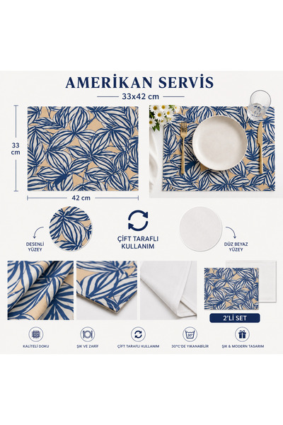 Glowear Atelier American Service Set of 2 Reversible -