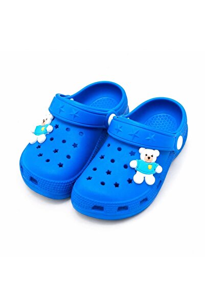 Calx Çocuk Rahat Hafif EVA Kaydırmaz Taban Ayıcık Figürlü Mavi Unisex Terlik