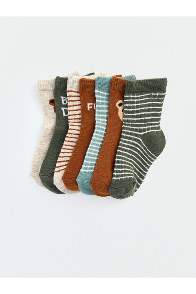 LC Waikiki Quality Pieces from Çelebi Store Embroidered Baby Boy Socks 7-Piec...