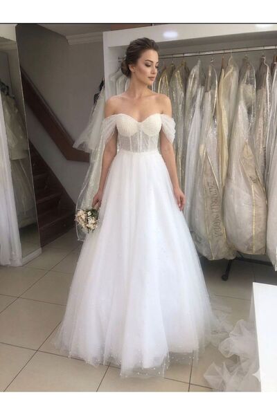 Genel Markalar Zümrüt Sposa Gelinlik A kesim Helen