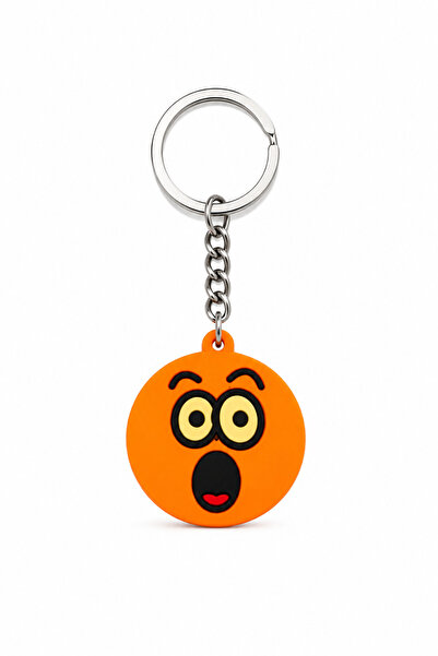 TRENDHİLL Emoji Silicone Keychain - Orange Character
