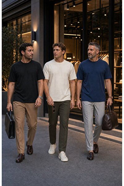 modi Green Premium 3-Pack Unisex Oysho Regular Oversize Crew Neck T-Shirt Pack