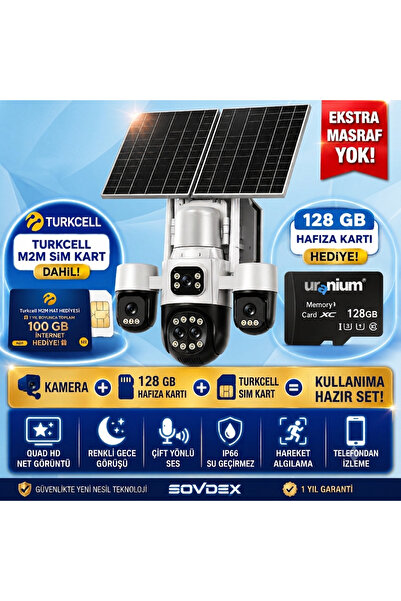 Sovdex İNOX X35 5 Lens 4G Solar Güvenlik Kamerası | 12X Zoom | 6 Motor | AOV ...