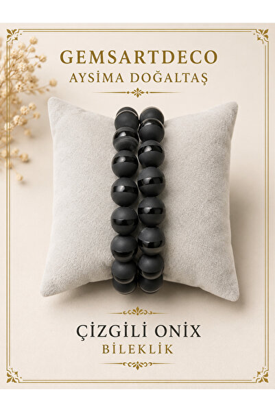 gemsartdeco Striped Onyx Natural Stone Bracelet