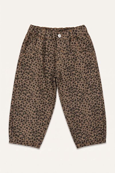 DeFacto Baggy Fit Elastic Band Cuffed Gabardine Brown Trousers for Baby Girl ...
