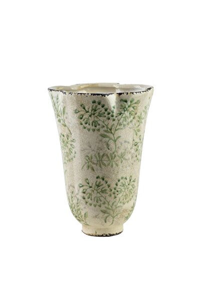 MONDEX vază ceramică Crocket 18x18x24.5cm ecru 1 buc.