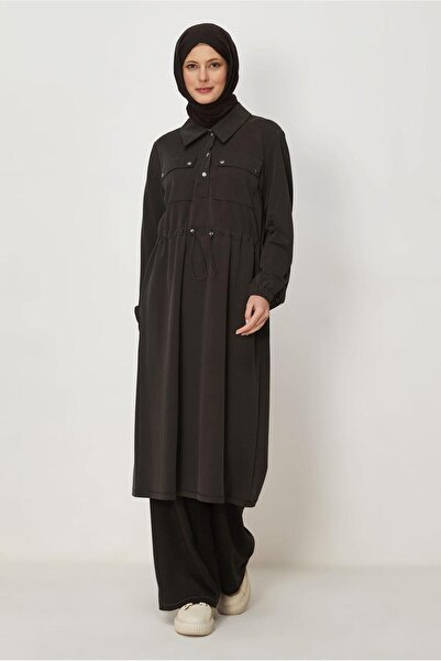 Alvina Shirt Collar Sweatshirt Tunic 46768