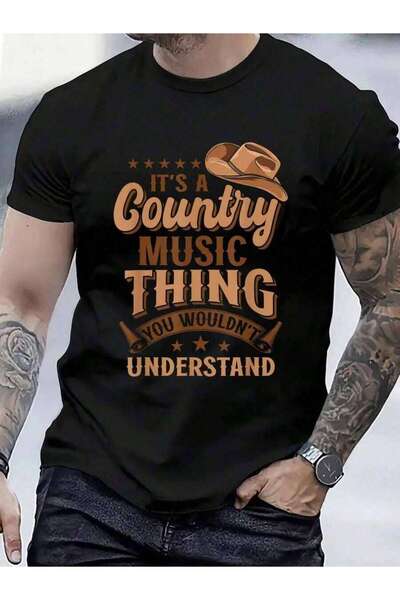 4CR تي شيرت 100% قطن بتصميم "Its A Country Music Thing" للرجال والنساء، قمصان...