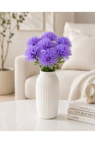 MD Aspiz Flowers Yapay Çiçek 7li Lüx mor kasımpatı Demeti 42 cm ( Saksısız ) ...