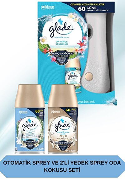 Glade Otomatik Sprey + Okyanus Sessizliği Yedek 269 Ml ve Temiz Çarşaf & İpek...