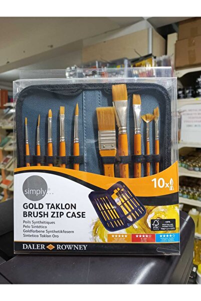 Daler Rowney Daler&Rowney Simply Gold Taklon Brush Zip Case 10lu Fırça Seti 1...