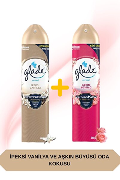 Glade Hava Tazeleyici Aerosol, Oda Kokusu, Aşkın Büyüsü ve İpeksi Vanilya 300...