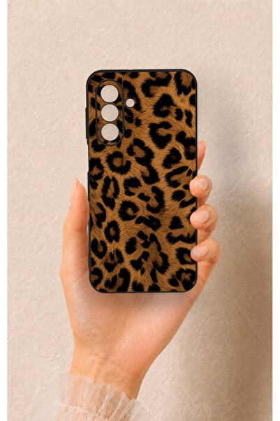 Vip Case Samsung A17 Uyumlu Koyu Leopar Deri Desenli Silikon Kılıf