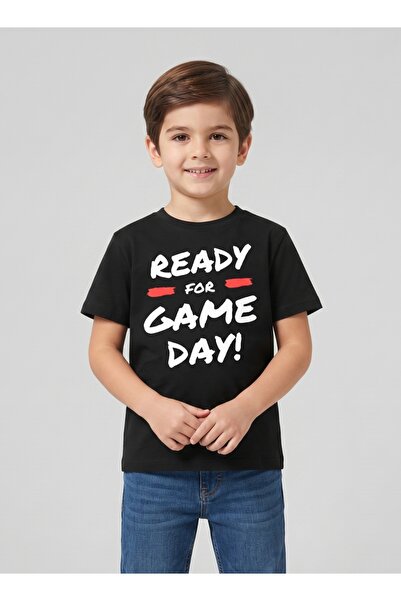 Babyqlo Black Ready For Game Day Kids T-Shirt