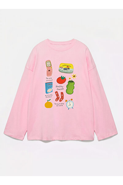 Disante 100% bumbac, cu potrivire oversize, cel mai esențial tricou imprimat ...