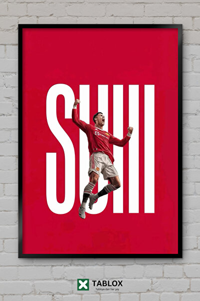 TABLOX Cristiano Ronaldo Cr7 Fotbal Goat Suıı Tablou decorativ din MDF cu ram...