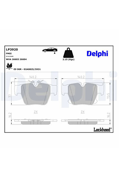 DELPHİ Set Placute Frana Frana Disc Bmw 5/7/Xm 2022-2024