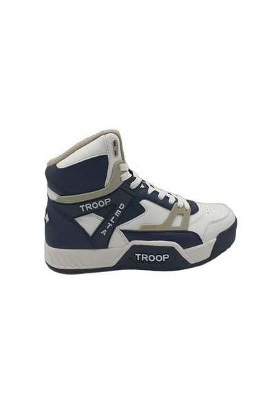 TROOP Adidasi barbati Delta High, imitatie de piele, alb albastru