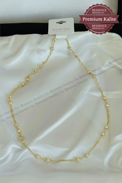 BESSENCE JEWELRY CO. Xuping 14K Gold Dorika Toplu Burgu Zincir Çelik Kolye, 4...