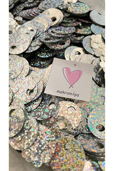 Makromİps 10 gram (+_2) 20 mm JANJANLI ÇANTA PULU PARLAK ŞIK PAYET ELBİSE SÜS...