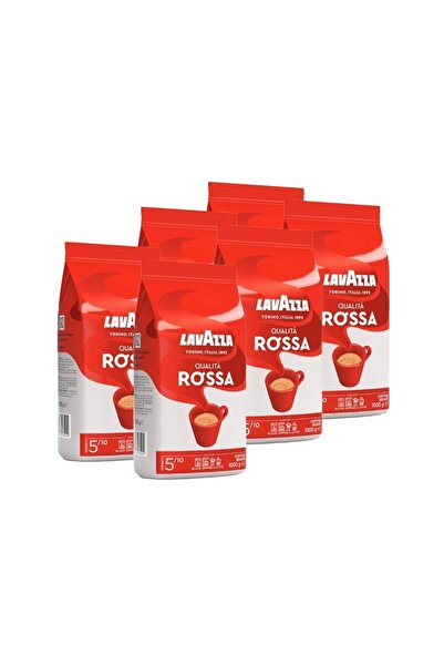 LavAzza Συσκευασία 6 τεμαχίων καφέ Qualita Rossa σε κόκκους 1 κιλό