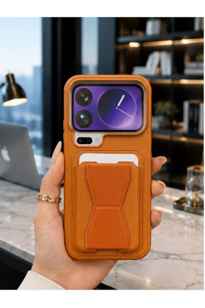CaseTechnoo Mi 17 Pro Max Uyumlu 3'ü 1 Arada Kartlıklı Katlanabilir Standlı A...