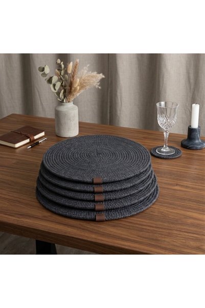 DSD BAG 6 Li American Service Runner-Jute Supla Set of 6 American Servies - Luxury American Service - Stitched, Non-Removable
