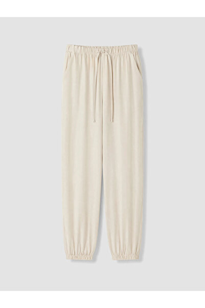 LC Waikiki Beige Women's Jogger Pants with Elastic Waist