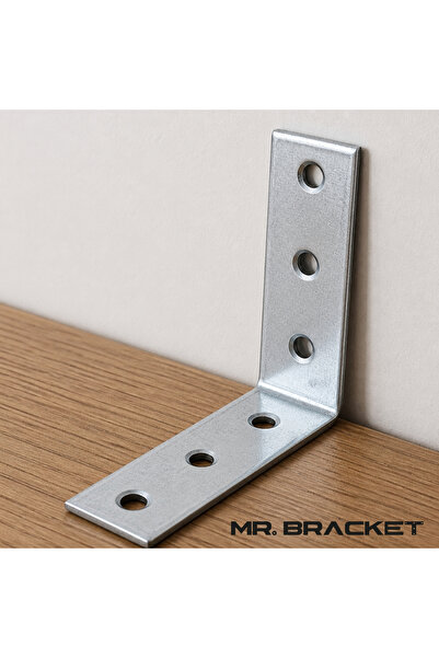 MR.BRACKET 10 ad. L Demir Gönye Köşebent 6x6cm - Mobilya Dolap Raf Masa Köşe Bağlantı Elemanı Sabitleme Aparatı