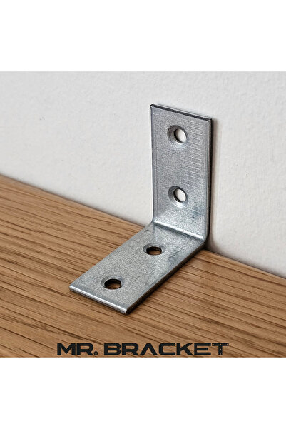 MR.BRACKET 10 ad. L Demir Gönye Köşebent 4x4cm - Mobilya Dolap Raf Masa Köşe Bağlantı Elemanı Sabitleme Aparatı