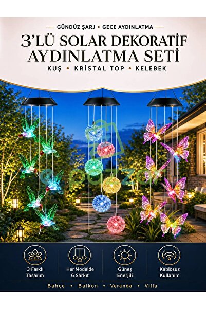 epazzar 3'lü Set Multicolor Renk Geçişli Kuş / Kelebek / Kristal Top Silikon ...