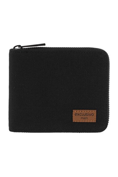 OEM Portofel bărbați pentru mărunțiș cu vinietă, negru, 11.5x2x9.5cm – organi...
