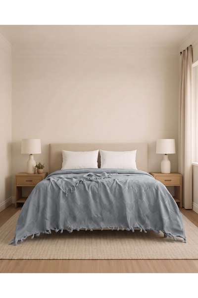 DB DANLA BALDİ Home Collection بطانية قطنية مزدوجة بنمط الجاكار مقاس 230×250 ...