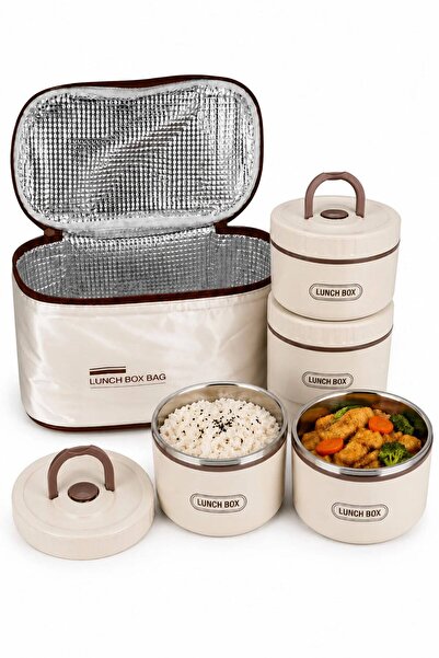 Generic Brand Set Caserole Inox cu Capace + Geantă Termică – 5 Dimensiuni + L...