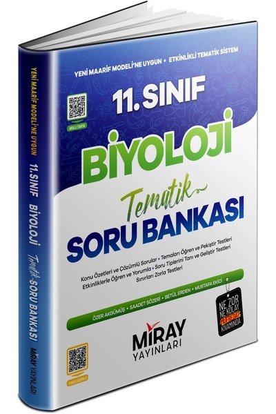 Miray Yayınları Miray 2027 11. Sınıf Biyoloji Konu Özetli Tematik Soru Bankas...