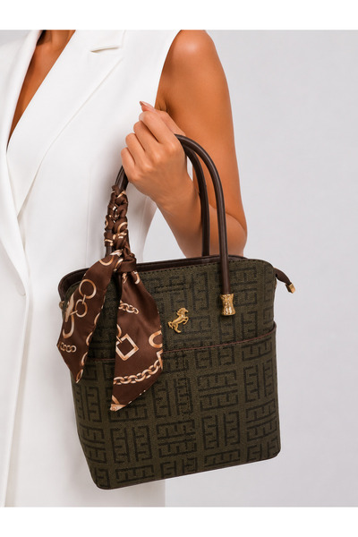 Miami Polo Club Leather Look Women's Hand and Shoulder Bag with Scarf