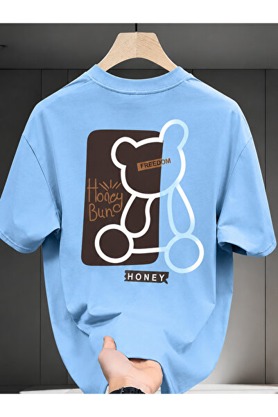 EURO CODE Honey Bear Printed Oversize Men's T-Shirt